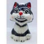 Lorna Bailey Pottery, 'Tex the Cat', signed on base, 12cm