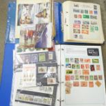 Two stamp albums including First Day Covers for Live Aid, Sports and Airmail letters from the 1940's