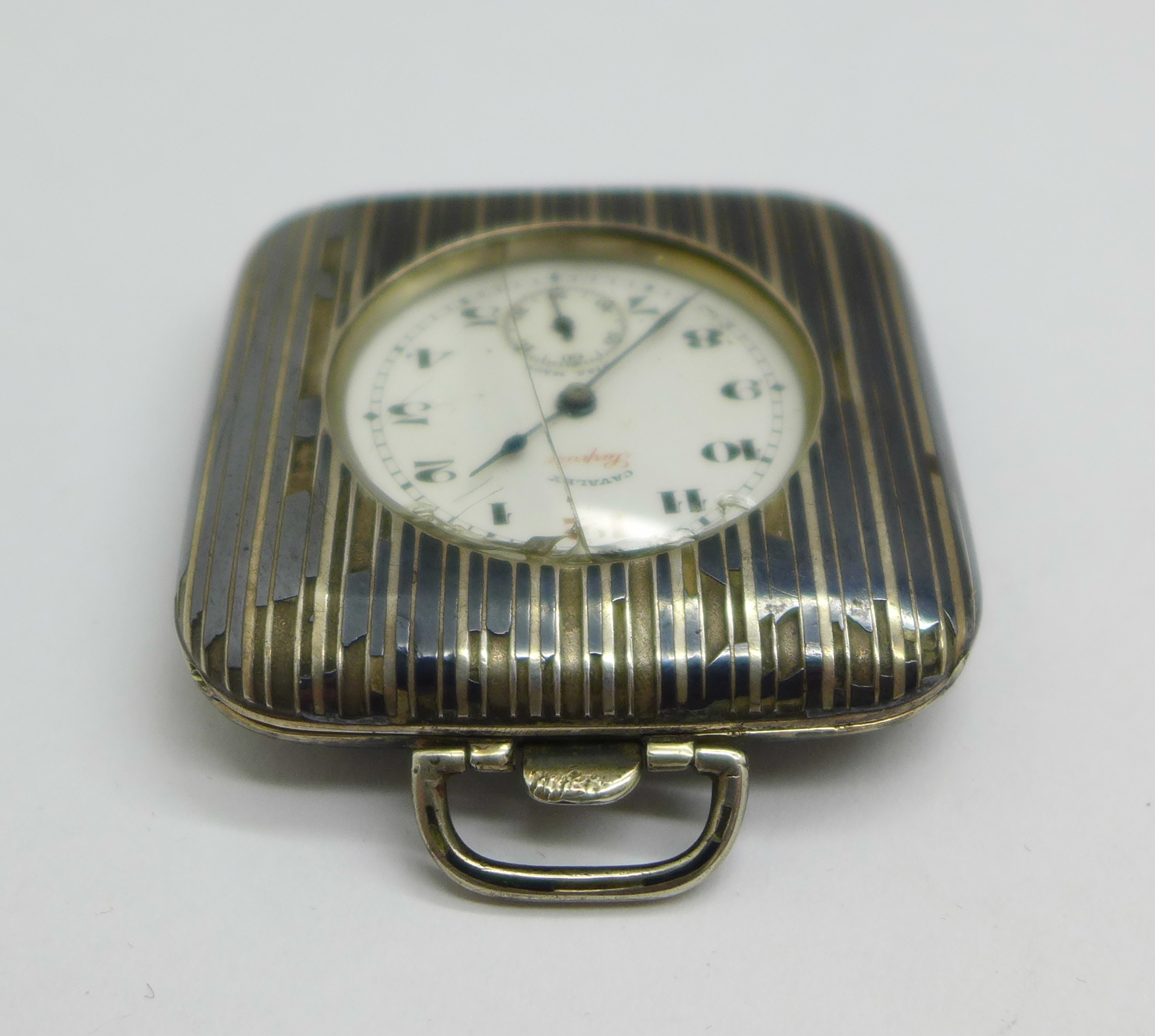 A niello silver travel timepiece, a/f - Image 4 of 6