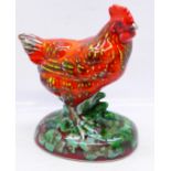 Anita Harris Art Pottery, Anitta Harris Hen figurine, signed in gold on base, 14cm