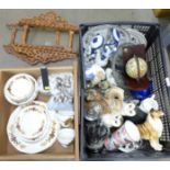 A Coopercraft collie dog, Wedgwood Bounty tea ware, other china and collectors spoons, etc. **PLEASE