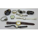 Wristwatches including Tissot Seamaster, Rotary mechanical, Solvil and Titus, etc.