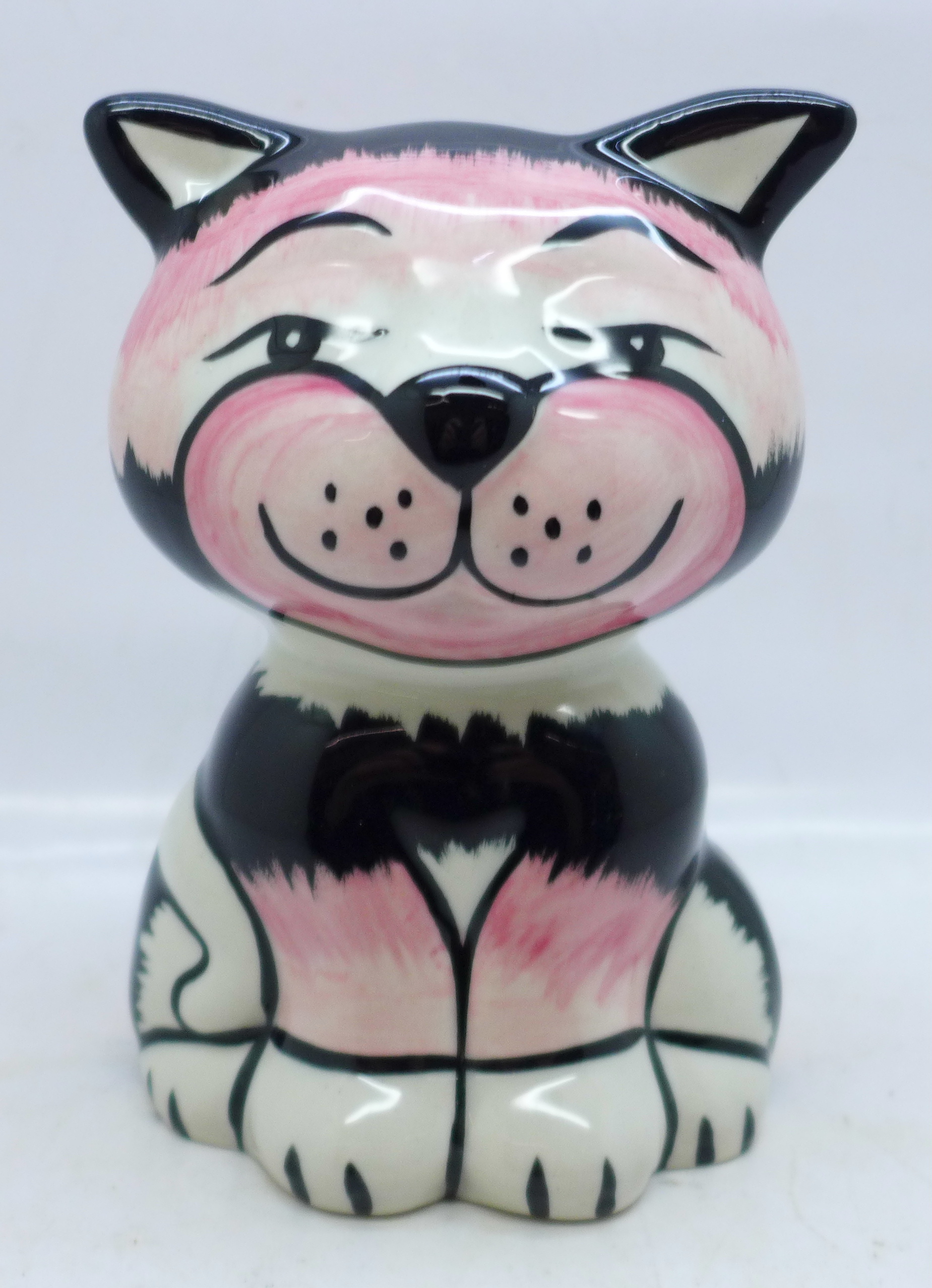 Lorna Bailey Pottery, 'Mack the Cat', signed on base, 13cm