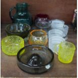 A collection of mid 20th century glass including Whitefriars and Holmegaard