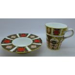 A Royal Crown Derby Imari cup and saucer, boxed