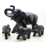 Four Sylvac elephants