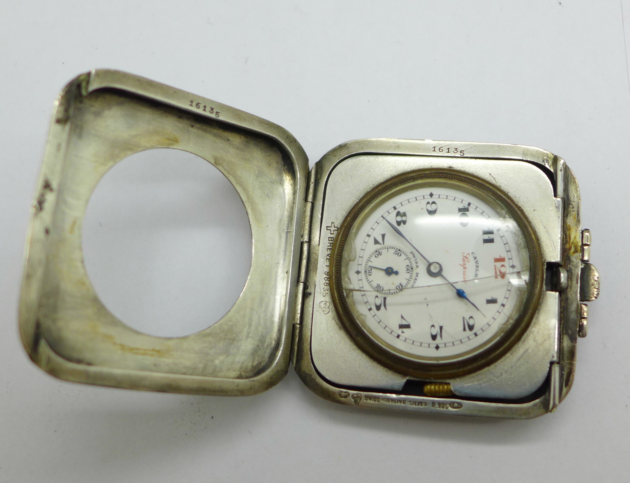 A niello silver travel timepiece, a/f - Image 6 of 6