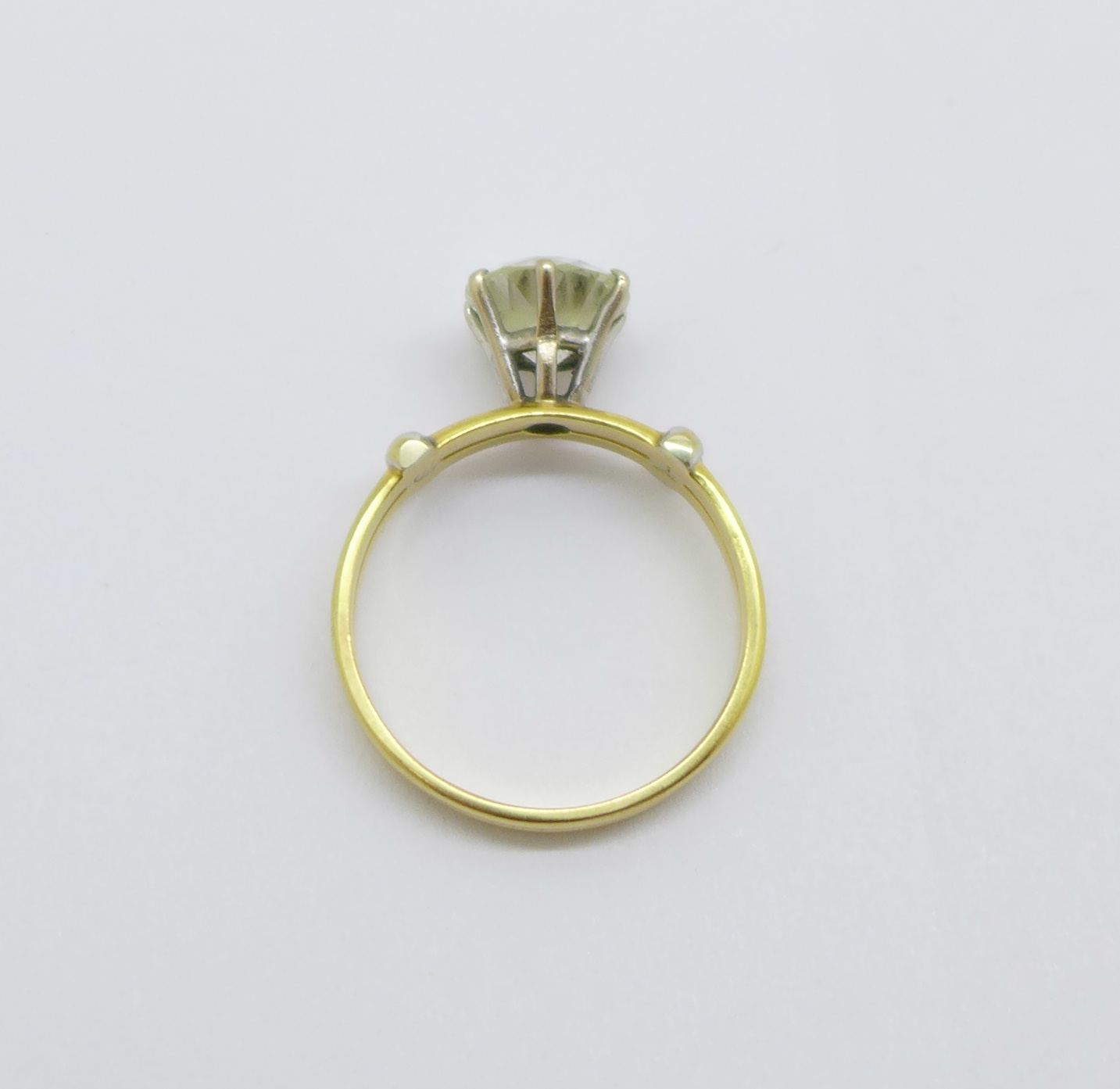 A solitaire diamond ring, approximately 3.3carat weight, set in yellow metal - Image 4 of 5