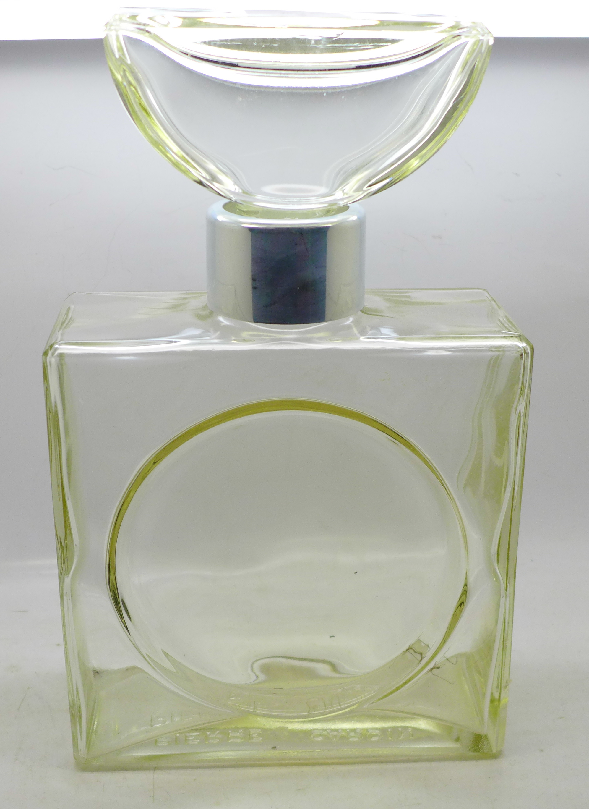 A 1970's Pierre Cardin shop display perfume with glass stopper, 31cm