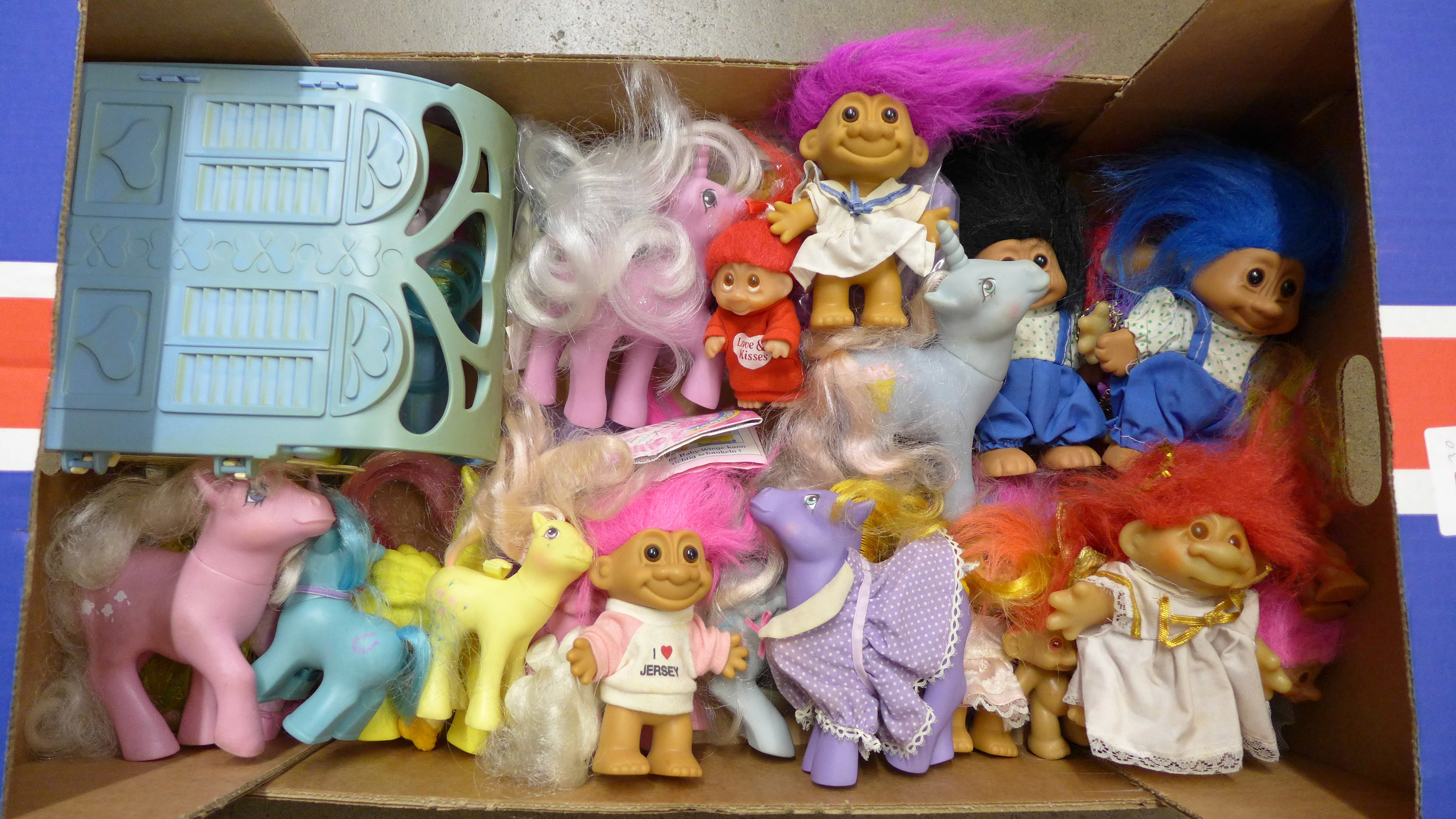 A collection of My Little Pony toys and accessories and Troll dolls **PLEASE NOTE THIS LOT IS NOT