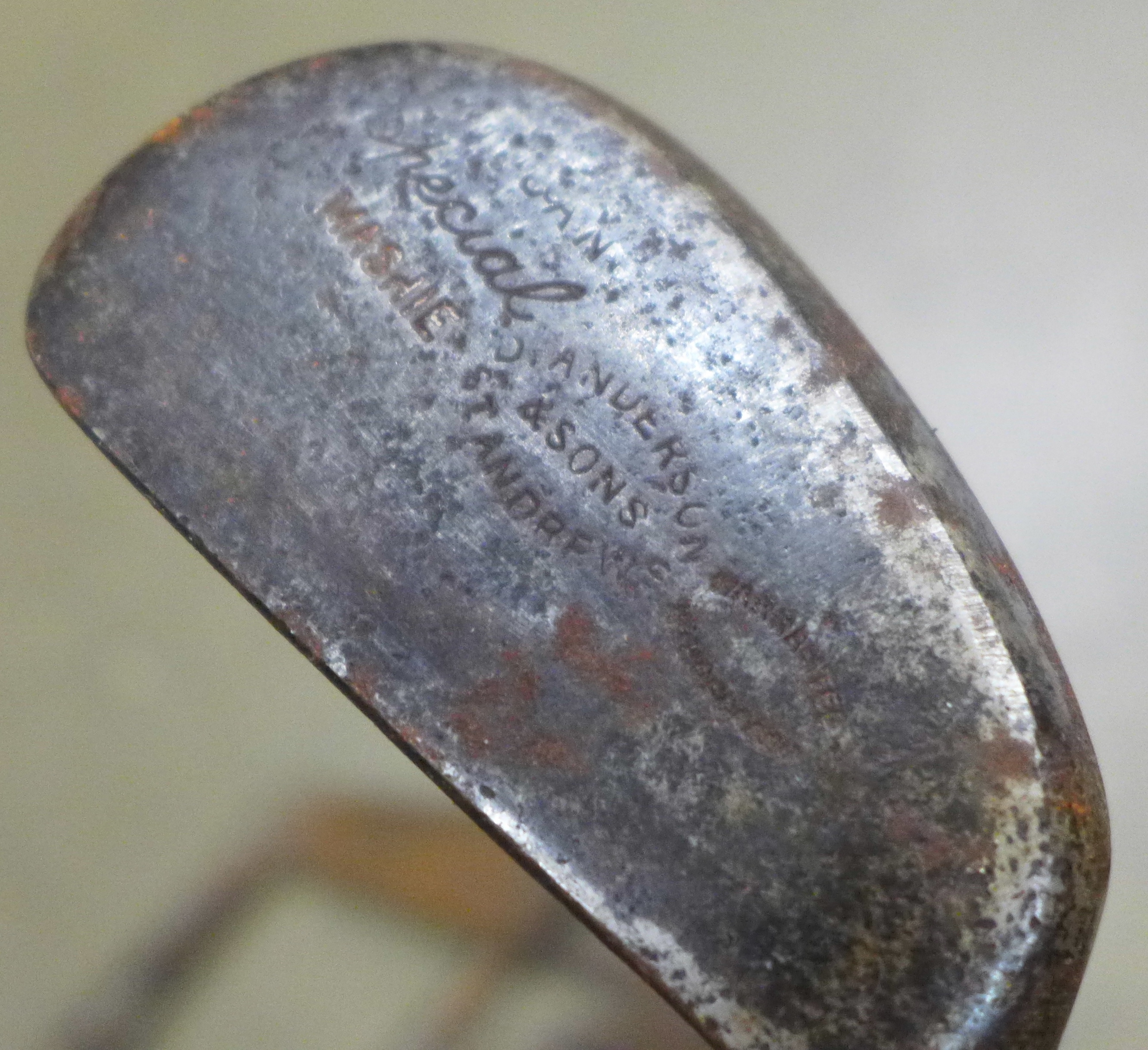 Seven hickory shafted golf clubs including Mashie made by Anderson & Sons of St. Andrews, Jiggers by - Image 3 of 9