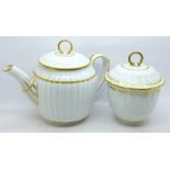 Two Royal Crown Derby, teapot and pot