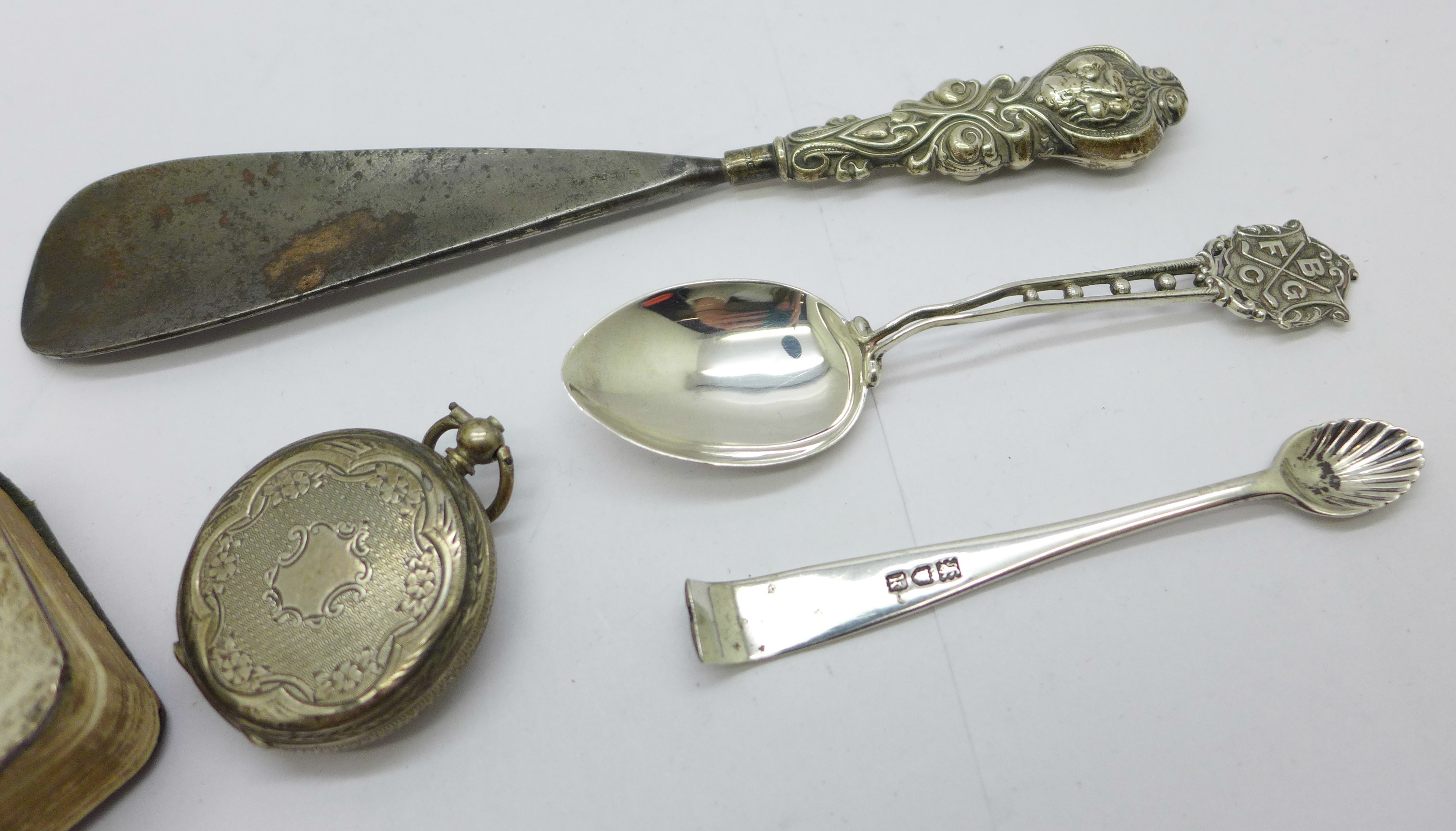 Silver items including a prayer book with Reynolds angels, a/f - Image 4 of 5