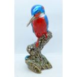 Anita Harris Art Pottery, Anita Harris Kingfisher, signed in gold on base, 17cm