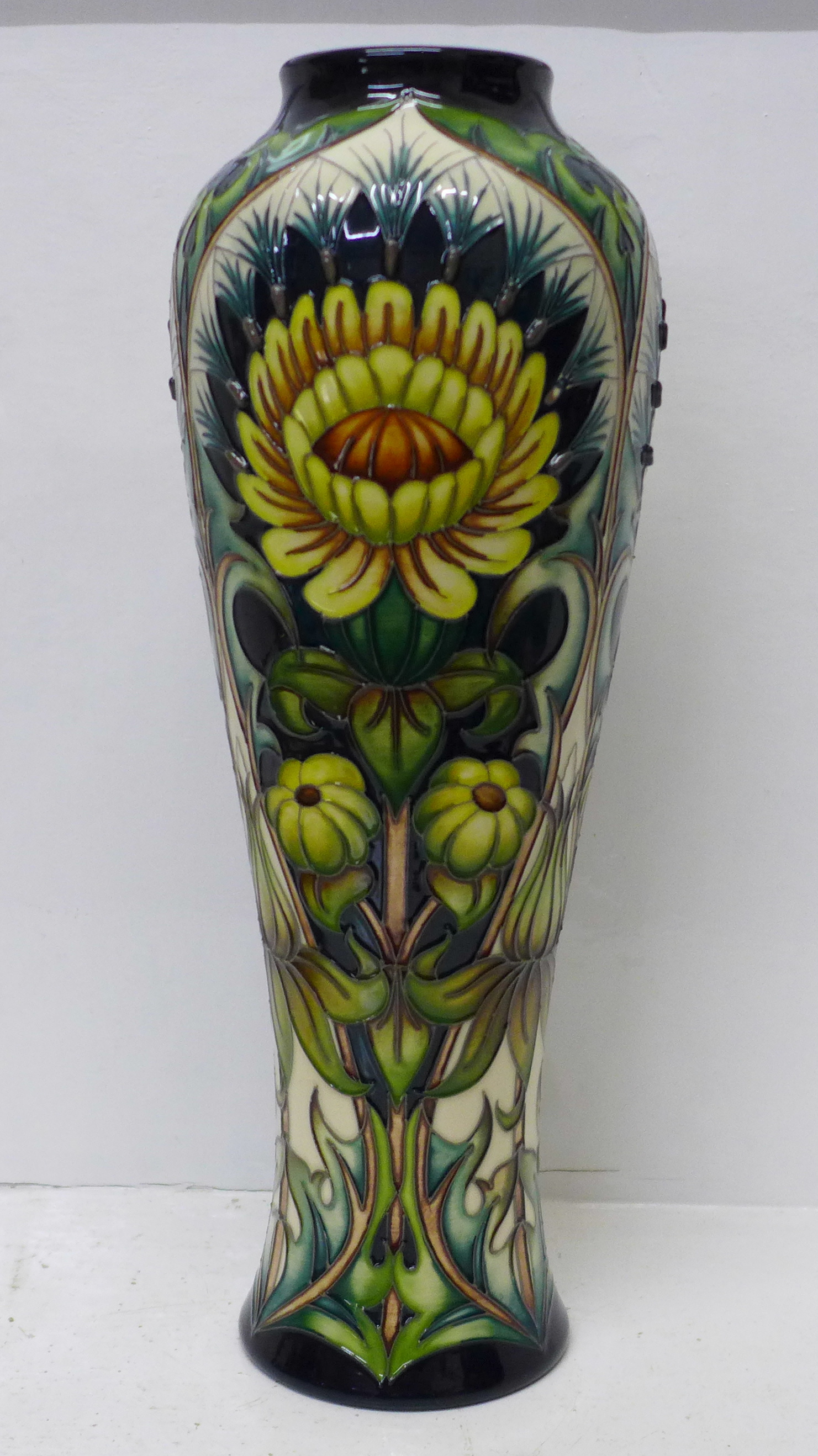 A Moorcroft Dent De Lion vase - design trial, 37cm