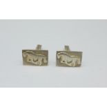 A pair of Scottish silver cufflinks, hallmarked Edinburgh 1984 by Joanna Thomson