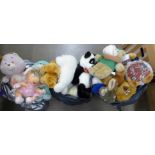 A collection of soft toys including Care Bears and other bears, etc. **PLEASE NOTE THIS LOT IS NOT
