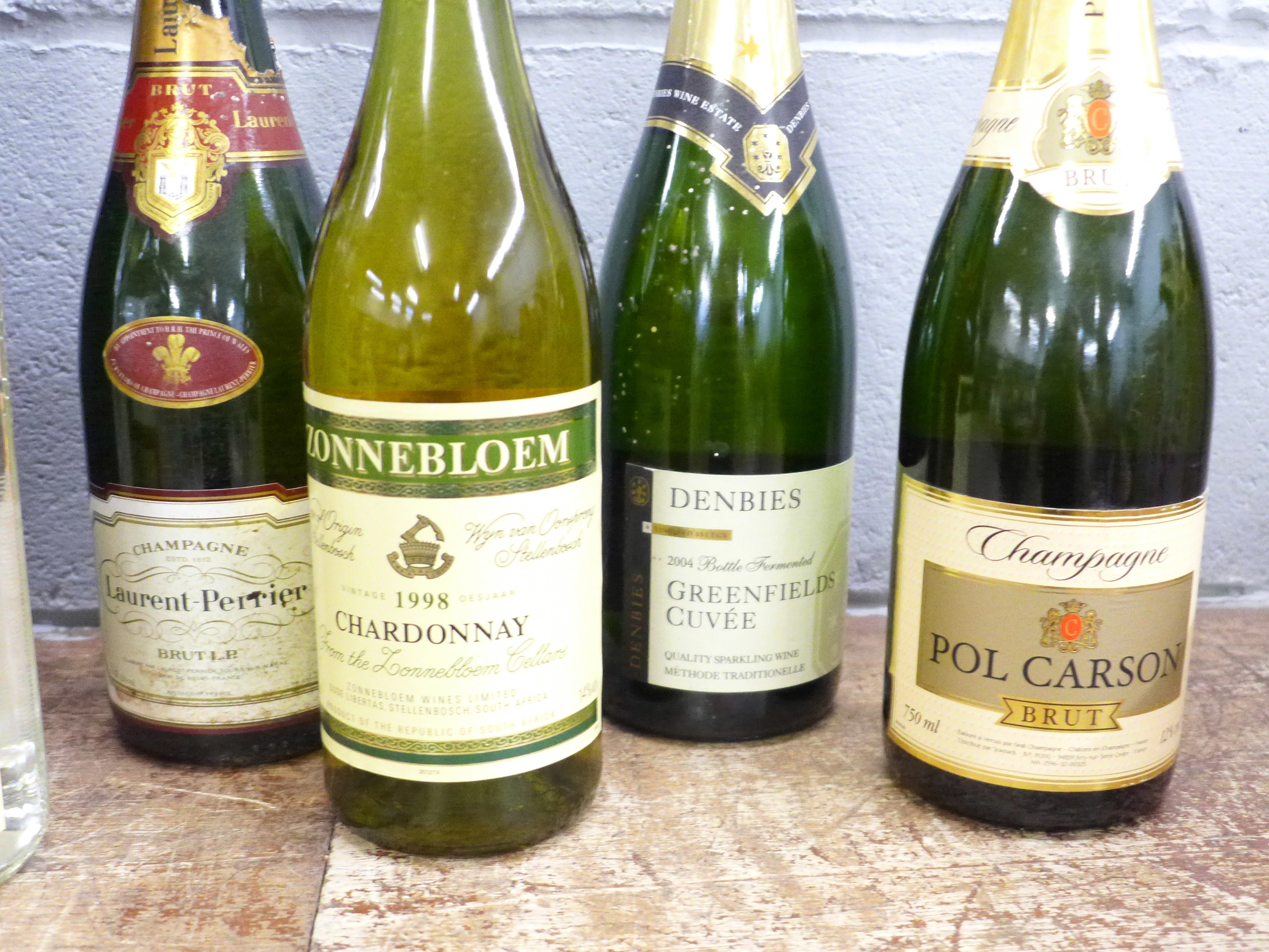 A collection of champagnes including Taittinger, Laurent-Perrier, two bottles of wine including 1998 - Image 2 of 3
