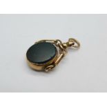 A 9ct gold swivel fob, Chester 1920