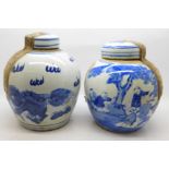 Two Chinese blue and white ginger jars, sealed