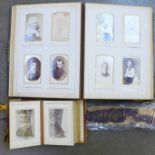 A Victorian album of cabinet cards and one other smaller CDV album