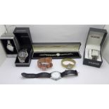 Wristwatches including a lady's silver wristwatch