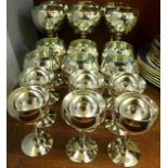 A set of six Valero silver plated goblets, six Jonelle silver plated wines and six Jonelle silver