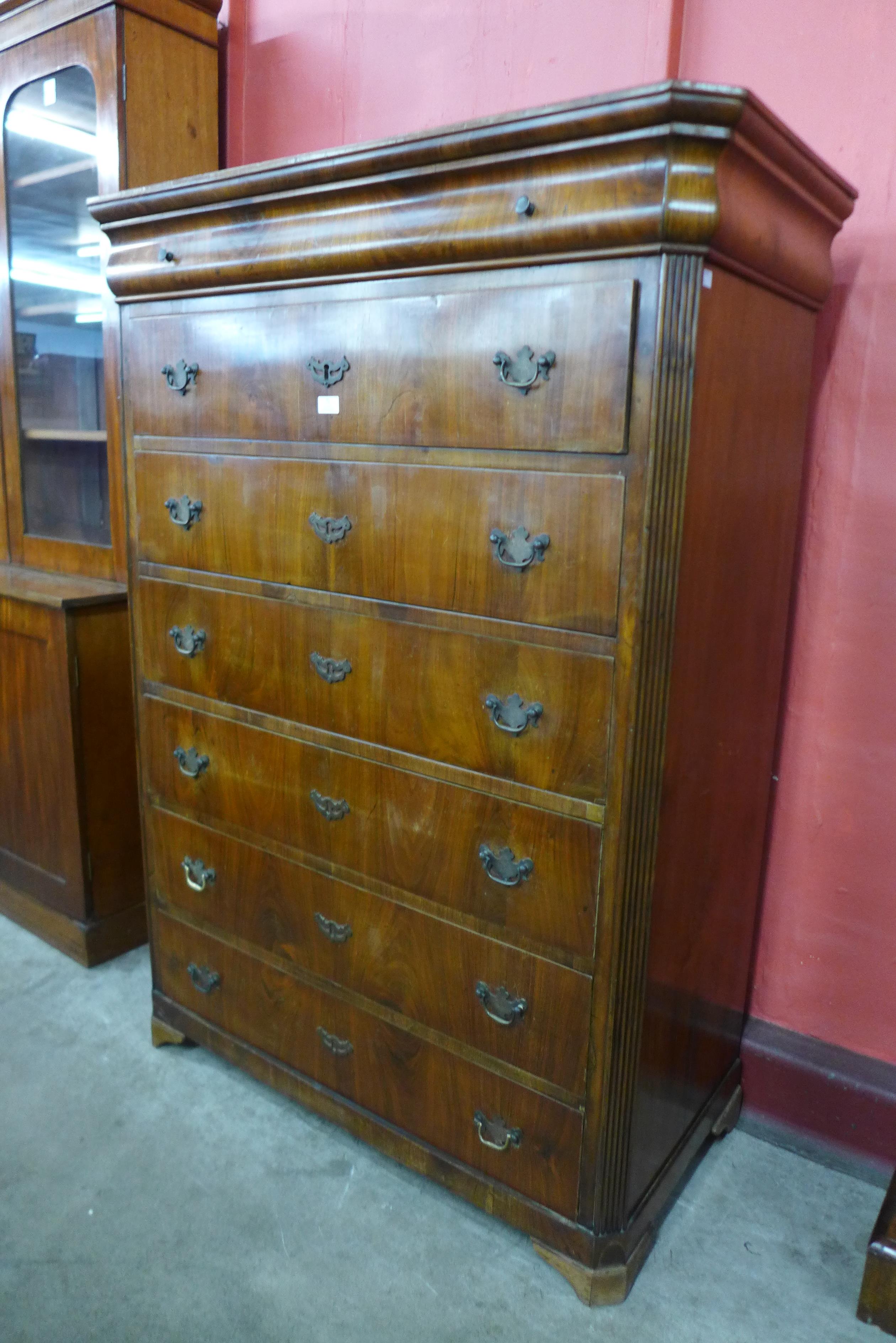 A 19th Century French mahogany semainier chest of drawers