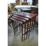 An Edward VII inlaid mahogany nest of quartetto tables