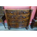 A Victorian Scottish mahogany bow front chest of drawers