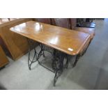 An industrial steel based table