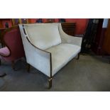 An Edward VII mahogany and upholstered box settee