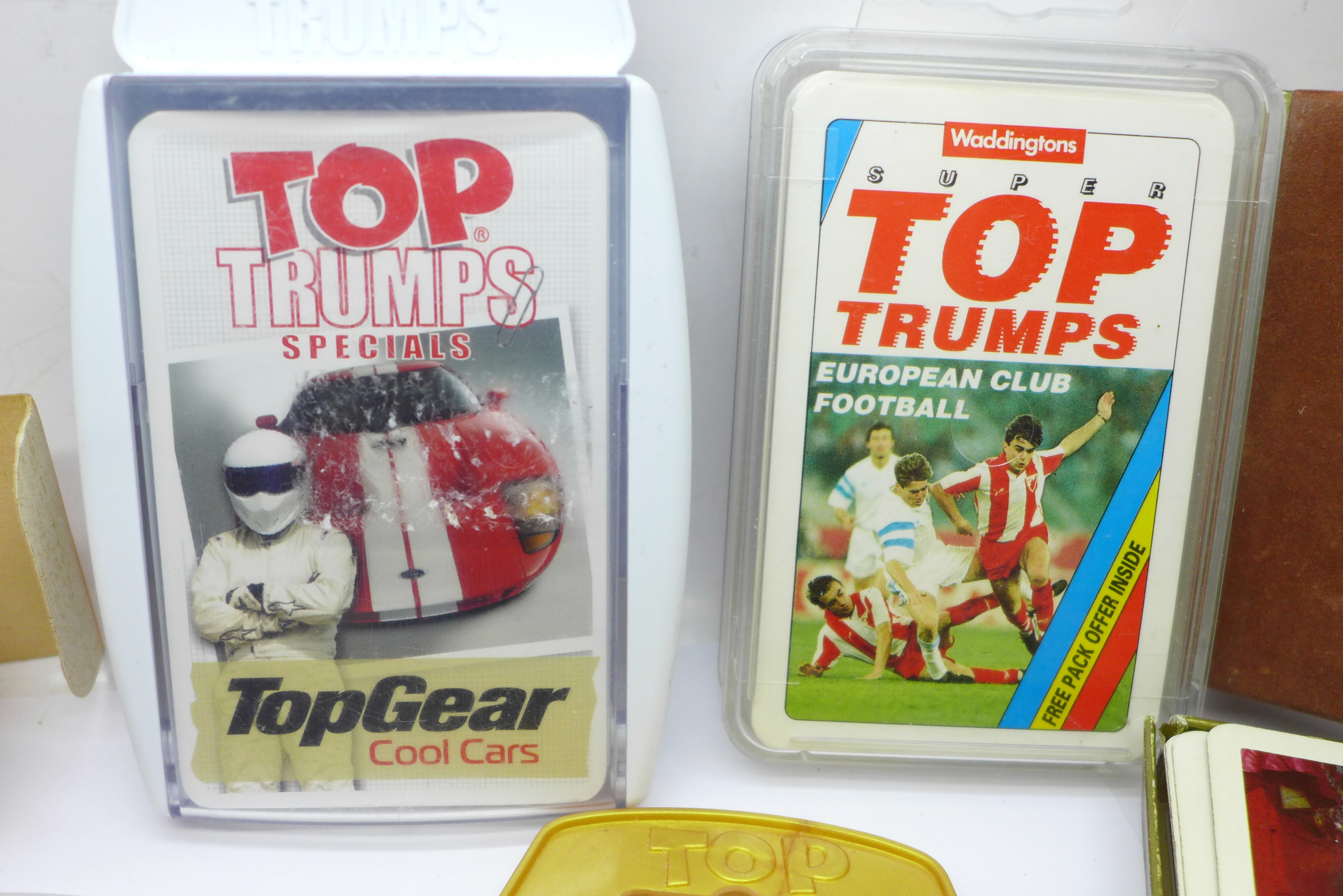 Four Top Trumps card games, other playing cards including footballers and an Airfix model - Image 3 of 5