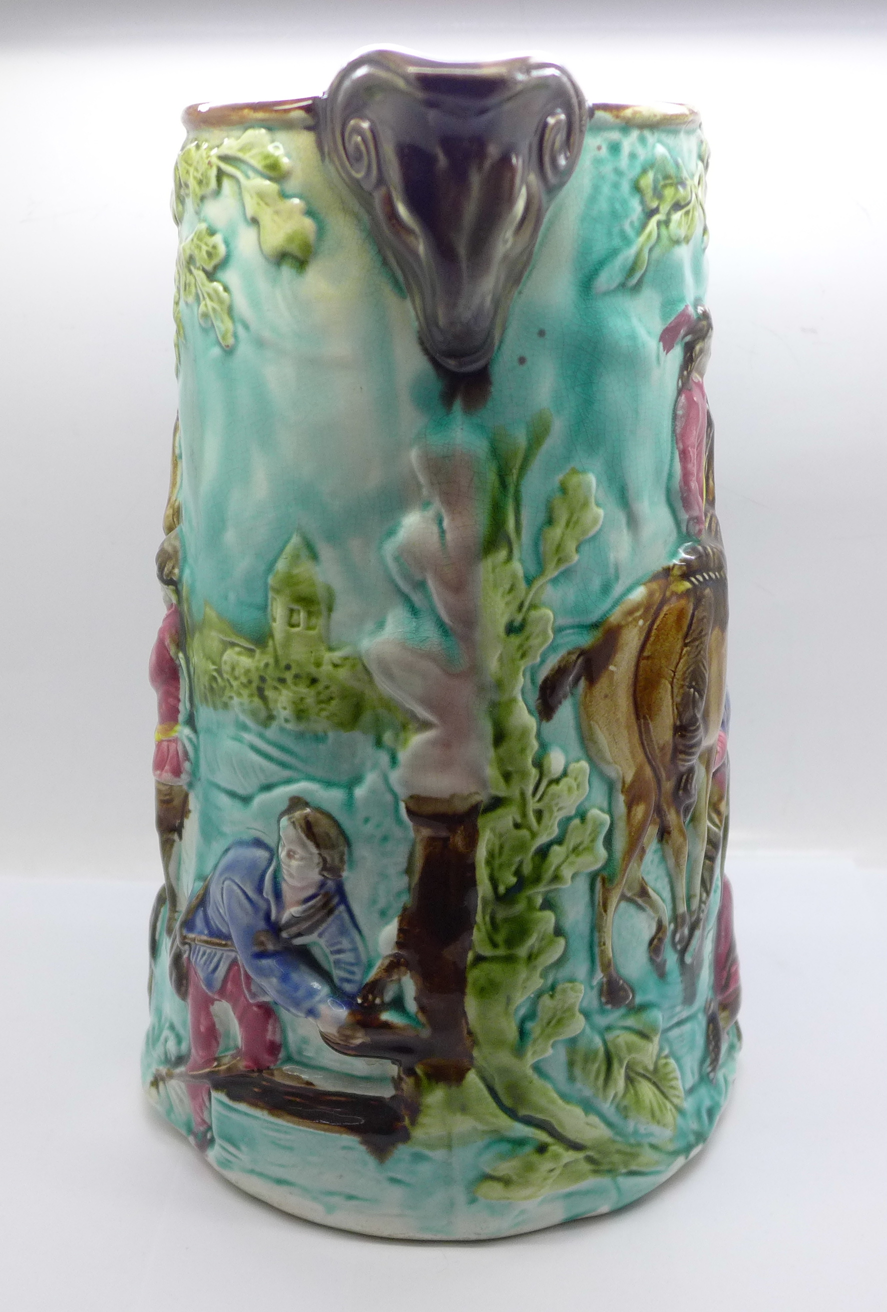 A 1930's Nimy Belgium Majolica pitcher - Image 2 of 5