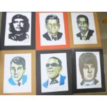 Nine prints, each signed by artist Tony Booth, (artist from Liverpool who produced artwork for early