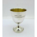 A silver egg cup, 33g