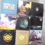 Sixteen LP records and 12" singles, mainly 1980s and 1990s Indie, Rock, Pop, Dance and soundtracks