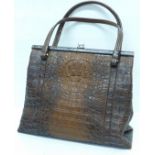 A Rieke vintage faux crocodile skin handbag
