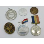 A German wound badge and five medallions