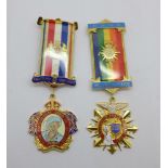 Two RAOB medals including the Queen Mother's 100th birthday commemorative medal
