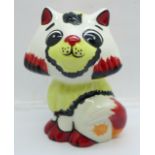 A Lorna Bailey Honey the Cat, signed on the base, 13cm