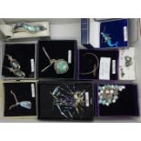 Silver jewellery including abalone set