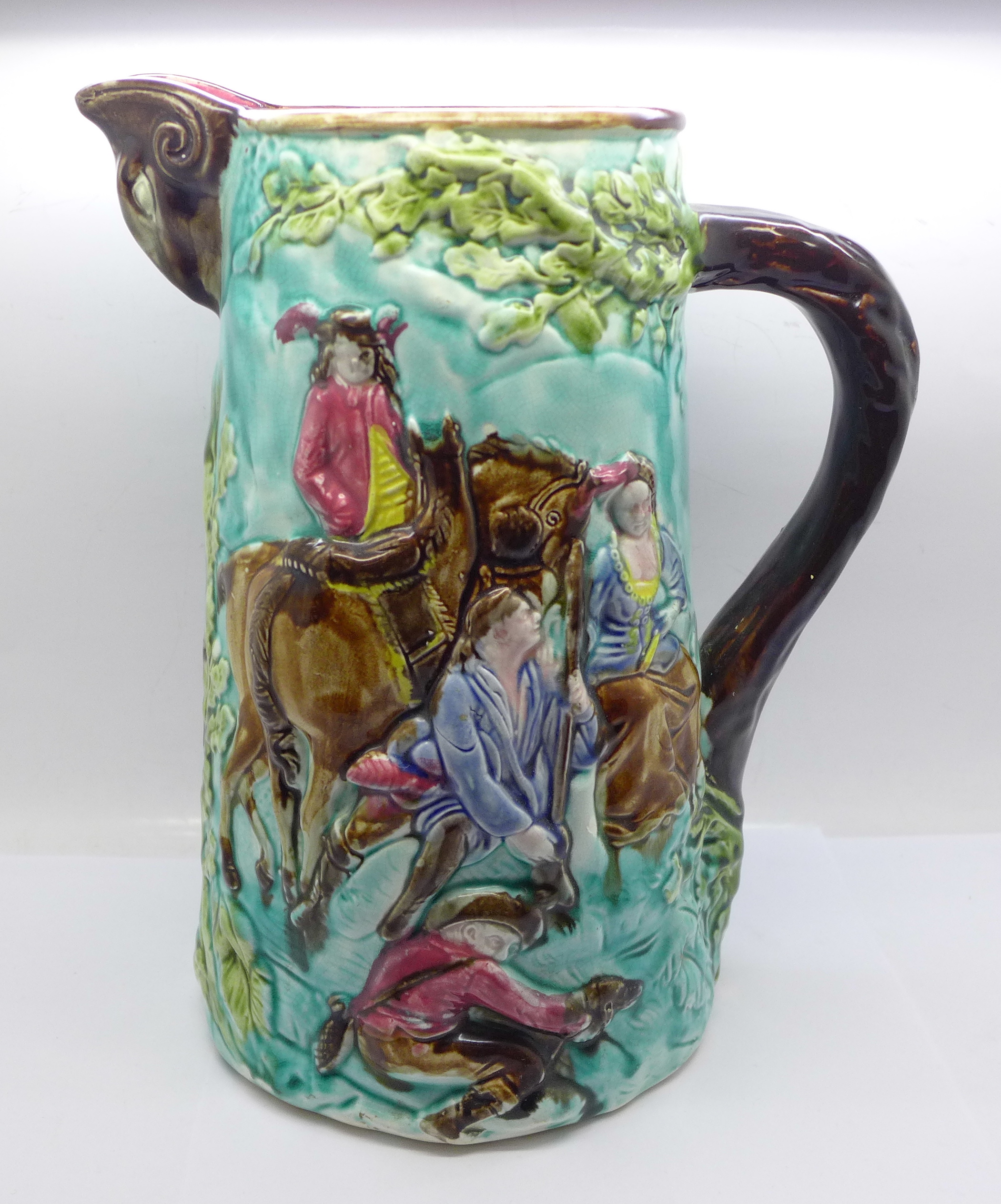 A 1930's Nimy Belgium Majolica pitcher - Image 3 of 5