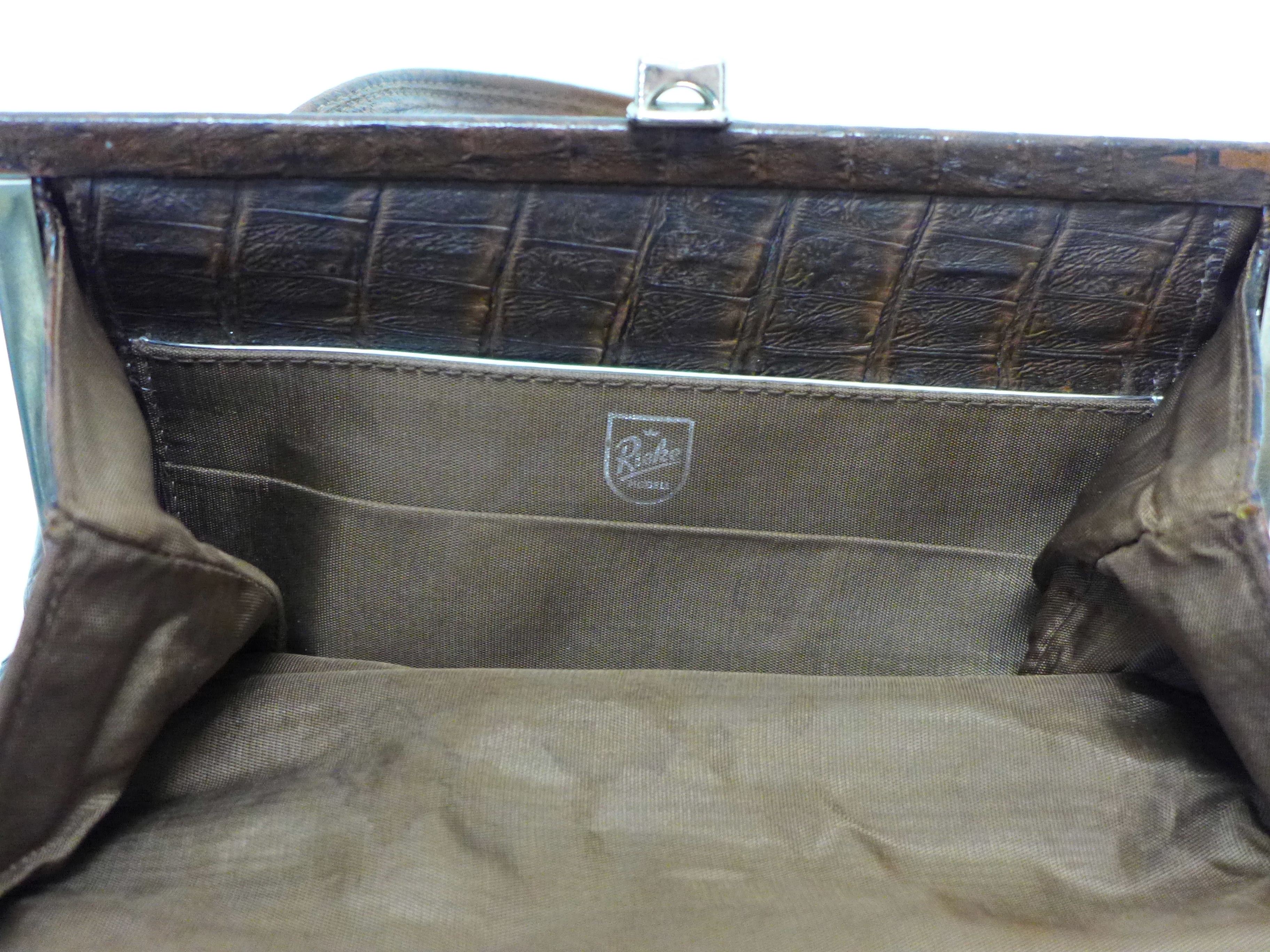 A Rieke vintage faux crocodile skin handbag - Image 3 of 4