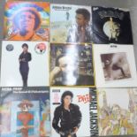 Twenty-four vinyl records, sixteen LP records and eight 12" singles including soul, funk, disco