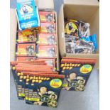 Ten boxes of Panini Picture Pop stickers, each box contains seventy-five packs, four self-adhesive