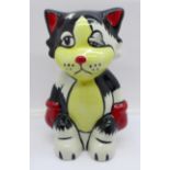 A Lorna Bailey Ali Cat, signed on the base, 14cm