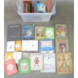 A box of children's books including The Peter Pan Picture Book, Punch and Judy, Rip Van Winkle (