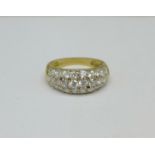 A 9ct gold white stone ring, 2.9g, M