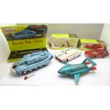 A Dinky Toys Captain Scarlet 103 Spectrum Control Car, boxed, a Dinky Toys Thunderbird 2, a Dinky